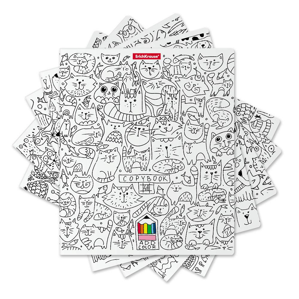 Тетрадь  48л. ErichKrause 54264 клетка Add Color. Animals, ассорти
