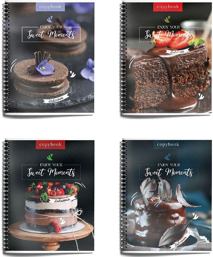 Тетрадь  96л. Schoolformat ТОГК96-СТ "Сладкие тортики" клетка, на спирали, ассорти 227771