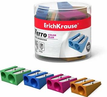 Точилка ErichKrause 38015 "Ferro Color Plus" 2 отверстия, ассорти