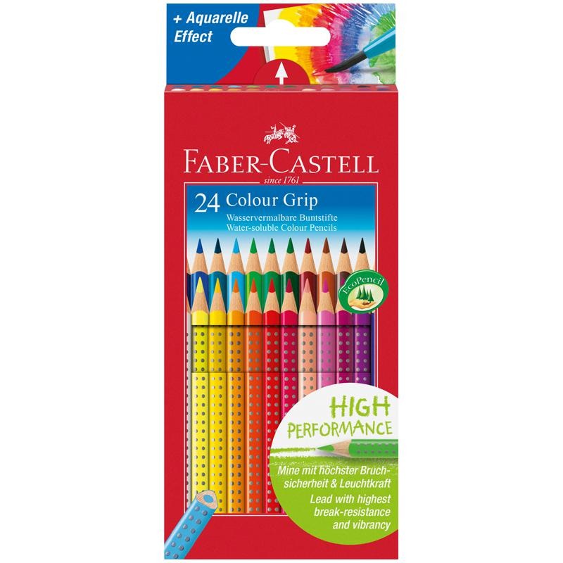 Карандаши 24цв. Faber-Castell 112424 Grip трехгр, заточ, картон 286230
