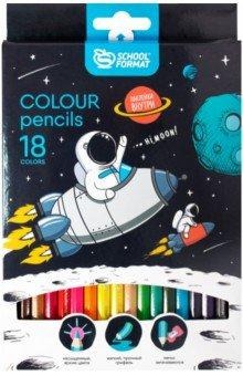 Карандаши 18цв. Schoolformat КЦ18-СА "SPACE ADVENTURE" 208776