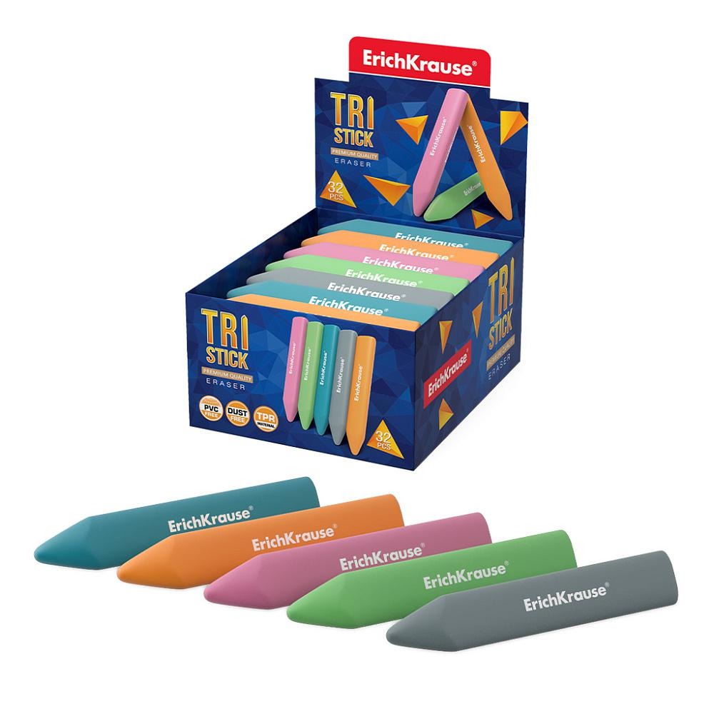 Ластик ErichKrause 56040 Tri Stick ассорти