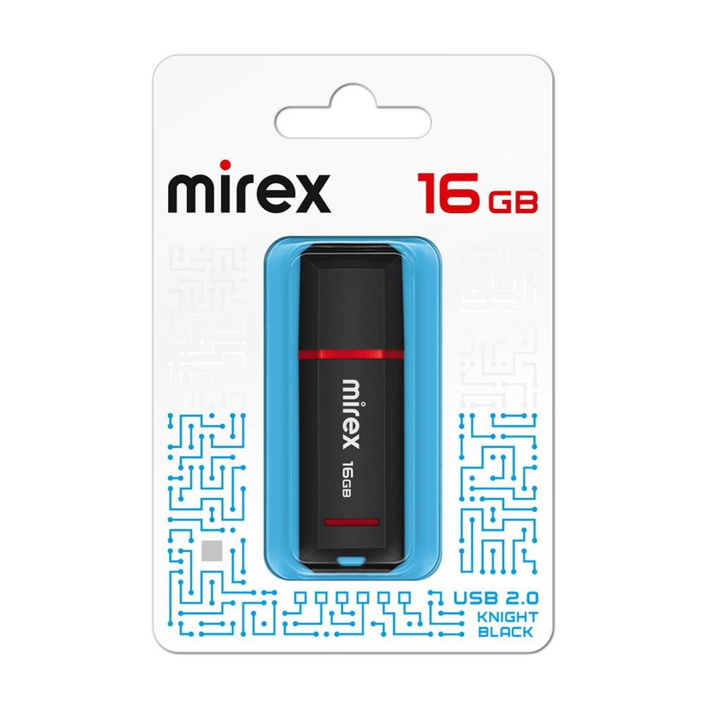 Флэш-диск Mirex KNIGHT BLACK 16GB ecopack 13600-FMUKNT16