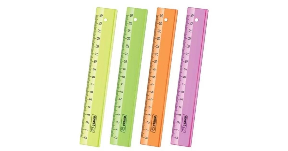 Линейка 16см Стамм ЛН020 NEON Cristal 023068