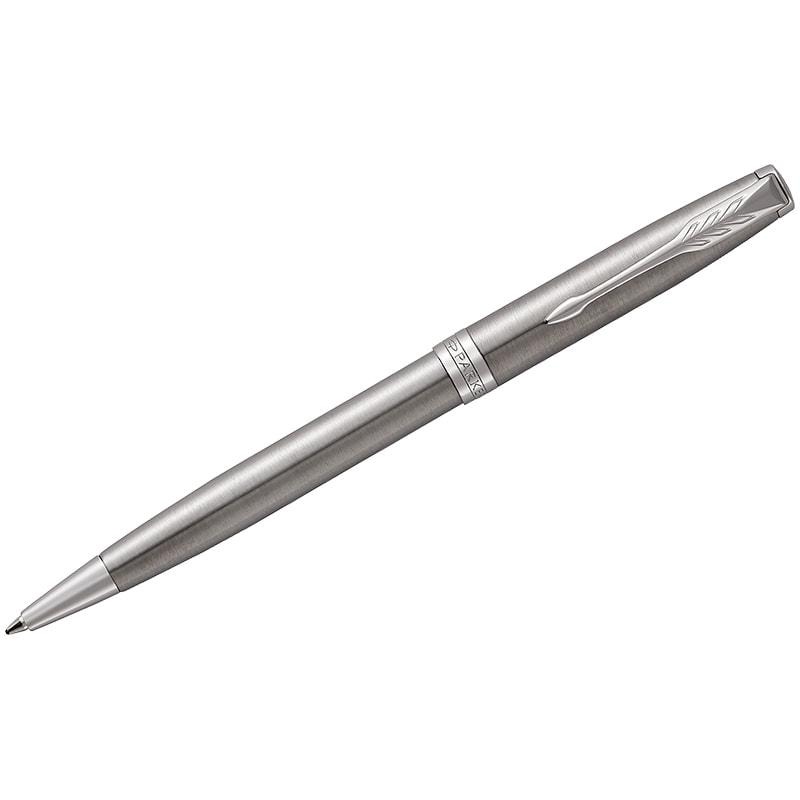 Ручка подар. Parker SONNET РШ Stainless Steel CT 1,00мм черная, поворот. 1931512
