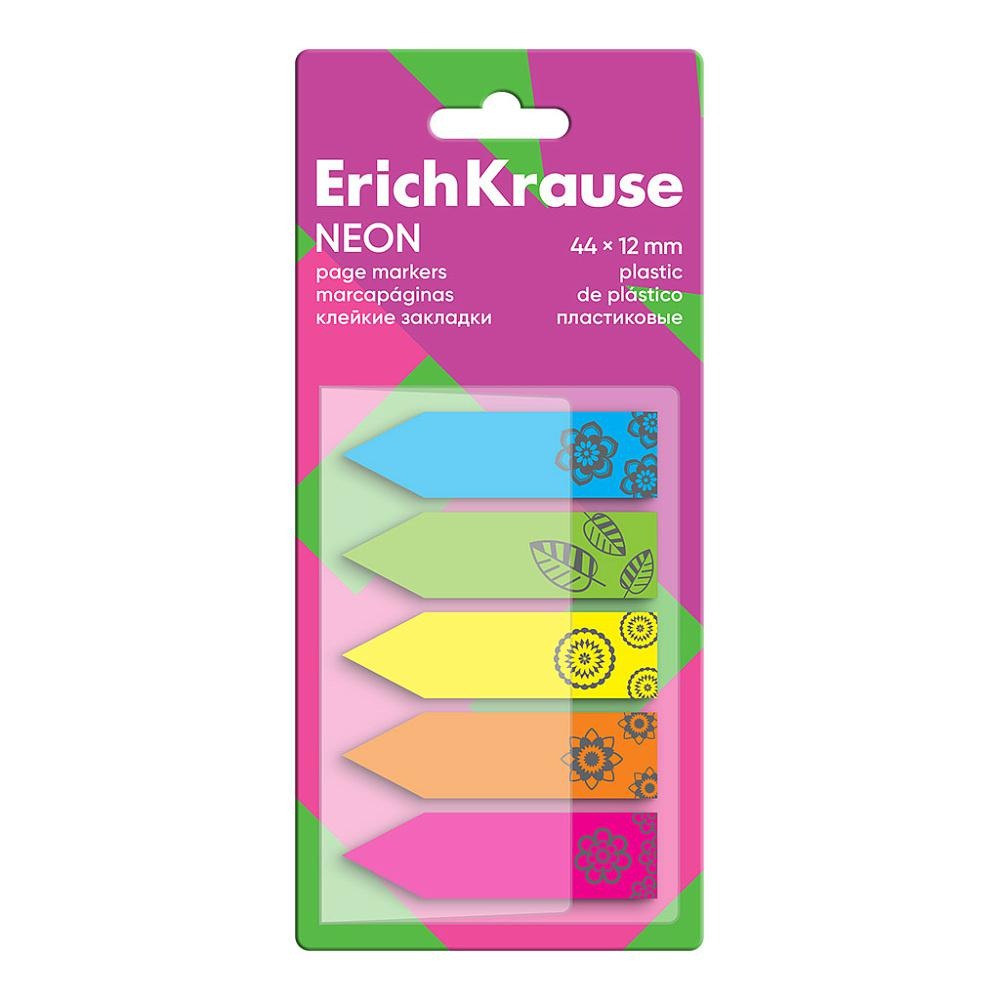 Блок липкий 5*12*44 ErichKrause 63663 NEON 100л. пластик, стрелки