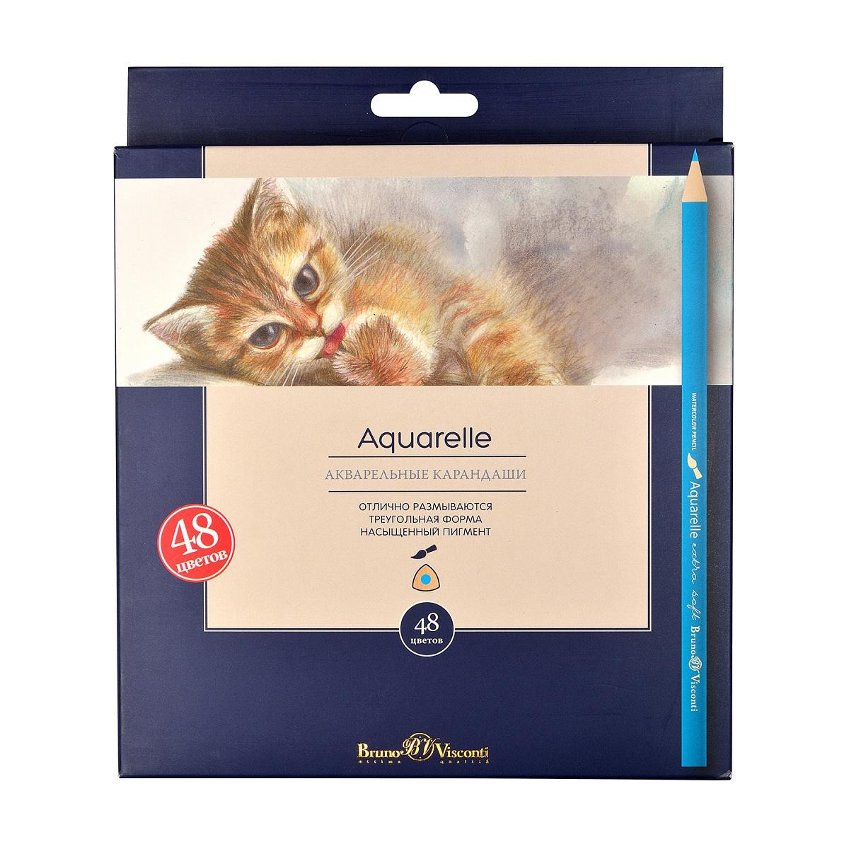 Карандаши 48цв. Bruno Visconti 30-0077 "Aquarelle" акварельные