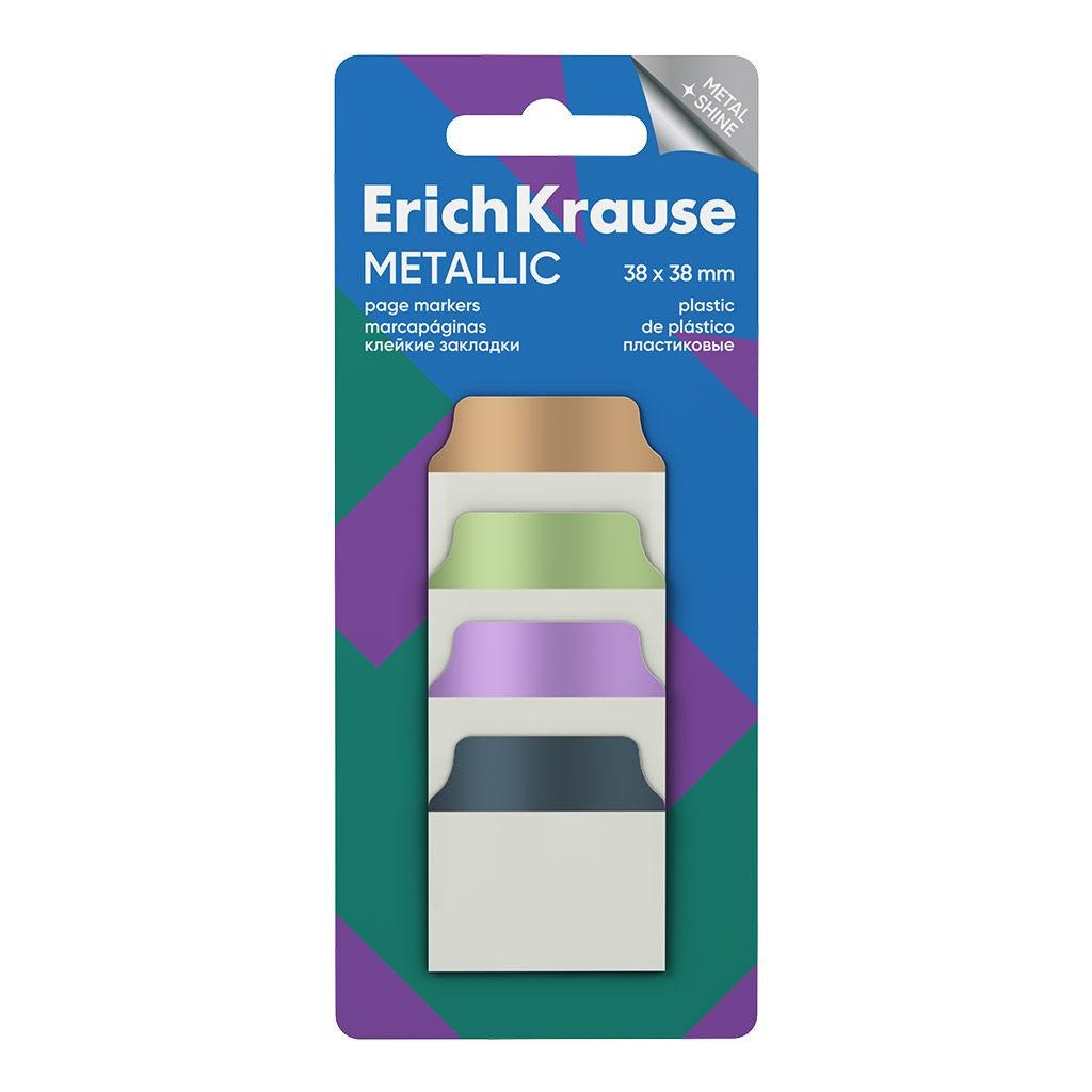 Блок липкий 38*38мм ErichKrause 65139 4цв, 40л, Металлик пластиковые