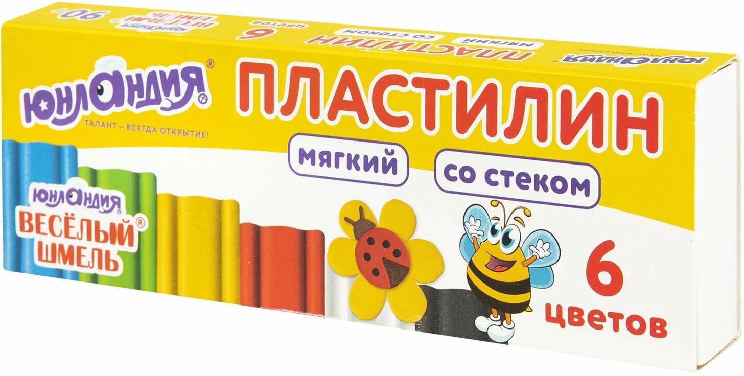Пластилин 6цв. Юнландия 106671 ВЕСЕЛЫЙ ШМЕЛЬ 90г. со стеком
