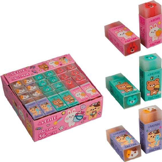 Ластик deVente 8030201 "Animal's box" прямоугольный 50*21*16мм, ассорти