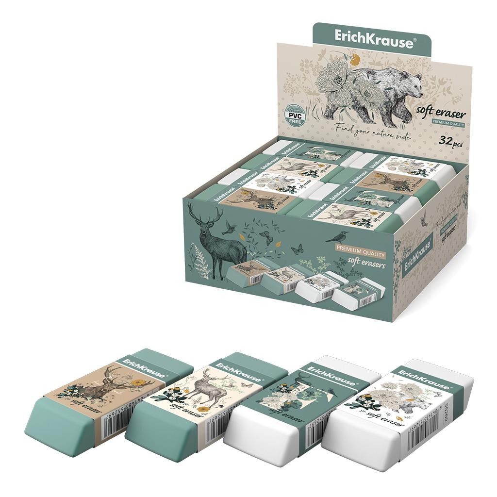 Ластик ErichKrause 55269 Natural Life в картонной упаковке