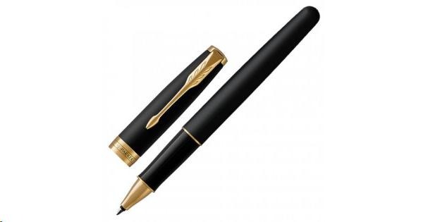 Ручка подар. SONNET Роллер Matte Black GT черная 0,8мм 1931518 /Parker/