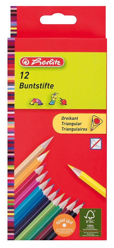 Карандаши 12цв. Herlitz 10412021 трехгранные