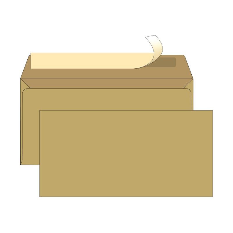 Конверт 110*220мм Е65 80г крафт стрип Ecopost 1836630