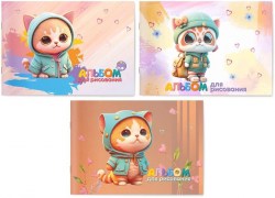 Альбом 12л. А5 Lamark 68004 "Мой милый котик" ассорти, на скобе