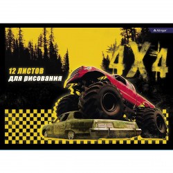 Альбом 12л. Alingar AL8436 "Car" скрепка 100г/м2 ЭКОНОМ