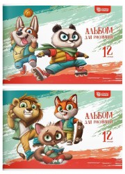 Альбом 12л. Schoolformat АЛ12-В3В ВЕСЕЛЫЕ ЗВЕРЯТА 100г/м скрепка 238854