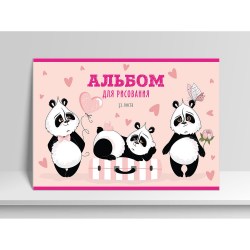 Альбом 32л. КанцБизнес 11012 "Три панды" скрепка