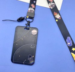 Бейдж Алеф 128P-140 "Space walk" вертикальный на шнурке