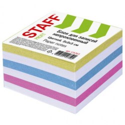 Блок 9*9*5см Staff 126365 сменный цветной, 65 г/м2