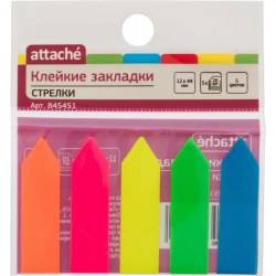 Блок липкий 5*12*44 Attashe 100л. пласт стрелки 845451