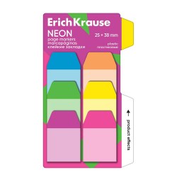 Блок липкий 6*25*38 ErichKrause 61585 NEON 600л. пластик,