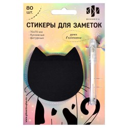 Блок липкий 70*70мм Феникс 58547 "Кот" 80л. бумажные