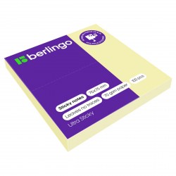 Блок липкий 75*75мм Berlingo LSn_39100 пастель желтый, 100л. 270274
