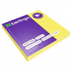 Блок липкий 75*75мм Berlingo LSn_39200/39201/39204 "Ultra Sticky" неон, ассорти, 80л. 
