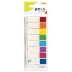 Блок липкий 8*12*45мм Hopax 21467  15л. пластик. с цветным краем