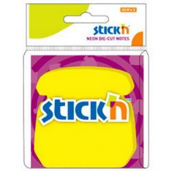 Блок липкий фигурный Hopax 21179 "Телефон" 50л. 70*70 желтый неон