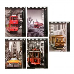 Блокнот А5  40л. Альт 3-40-463 "Города" на пружине 5 видов