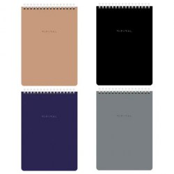 Блокнот А5  60л. Brauberg 116426 "Minimal Classic" клетка, ассорти, на гребне