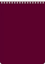 Блокнот А5  60л. Хатбер 60Б5В1гр_12537 "Бордо" клетка, на спирали 040107