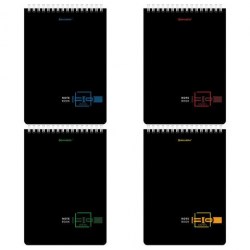 Блокнот А5  80л. Brauberg 114387 "Dark" клетка, жесткая подложка, на гребне, черный