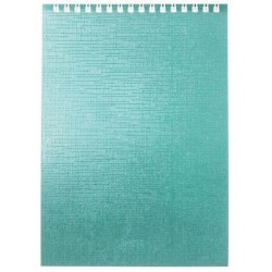 Блокнот А5  80л. Хатбер  80Б5бвВ1гр  "Metallic" мята, клетка, Бумвинил на гребне 066850