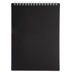 Блокнот А5  80л. Хатбер 80Б5В1гр_01601 "VELVET " черный, на гребне, пластик.обл. 081550