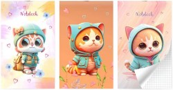 Блокнот А6  30л. Lamark 0220 "Мой милый котик" на скобе, ассорти