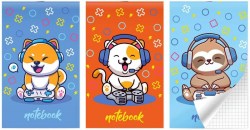 Блокнот А6  30л. Lamark 0222 "Little Gamers" на скобе, ассорти