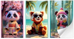 Блокнот А6  30л. Lamark 0239 "Малыш панда" на скобе, клетка