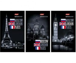 Блокнот А6  64л. Хатбер 64Б6В1к "Города" клетка, на клею