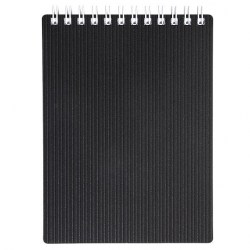Блокнот А6  80л. Хатбер 80Б6В1гр_01601 "VELVET " черный, на гребне, пластик.обл. 081558