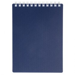 Блокнот А6  80л. Хатбер 80Б6В1гр_01609 "VELVET" синий,  клетка, на гребне, пластик. обл, 081552