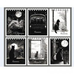 Блокнот А7  40л. Альфа-Тренд 410072 "Не просто коты" клетка, евроспираль, ассорти