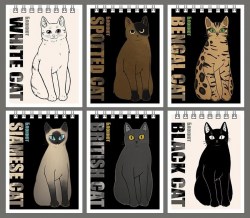 Блокнот А7  40л. Альфа-Тренд 410073 "Стильный кот" клетка, евроспираль, ассорти