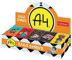 Блокнот А7  40л. Хатбер 40Б7В1гр "Влад А4" ассорти, на гребне 087487