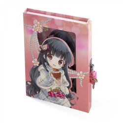 Блокнот Alingar AL11980 "Модница с яблочком" 14,5*20,5см, замочек, 45 л., линия