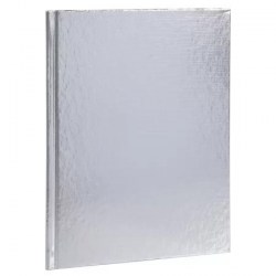 Блокнот-бизнес А5  80л. Хатбер 80ББ5В1 "METALLIC Серебро" клетка, 5цв. блок, тв. обл, бумвинил 08477