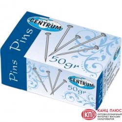 Булавки Centrum 80131 50г канц. металлические к/к 