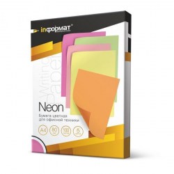 Бумага  А4 Mix Neon 80г/м2, 100л., 5 цветов inФормат CP4080CNE-100  155878